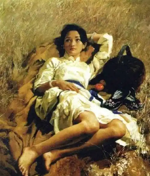 周迅18岁为艺术贡献,"人体模特"油画曝光,现一副卖184万_潘鸿海_江南_