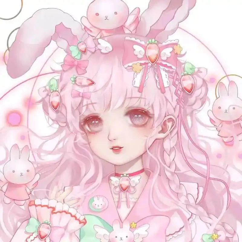 甜美可爱 #可爱头像女卡通呆萌 #草莓兔兔 #做个美美的小 - 抖音