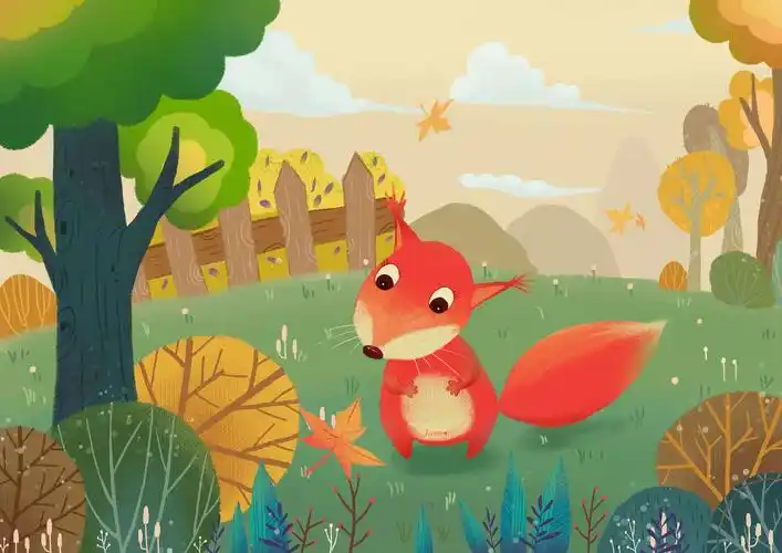 一只松鼠发现了秋天