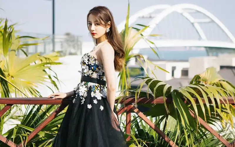 迪丽热巴抹胸性感高清桌面壁纸