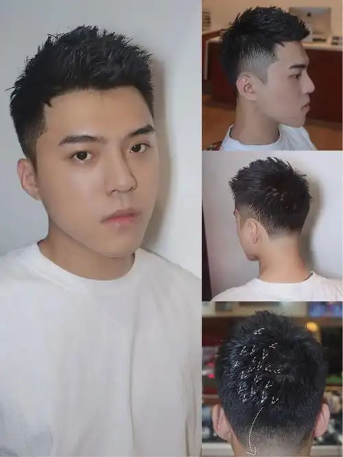 长沙发型设计罗艺 的想法: 男生短发纹理推荐 | 发型名称:侧向纹理