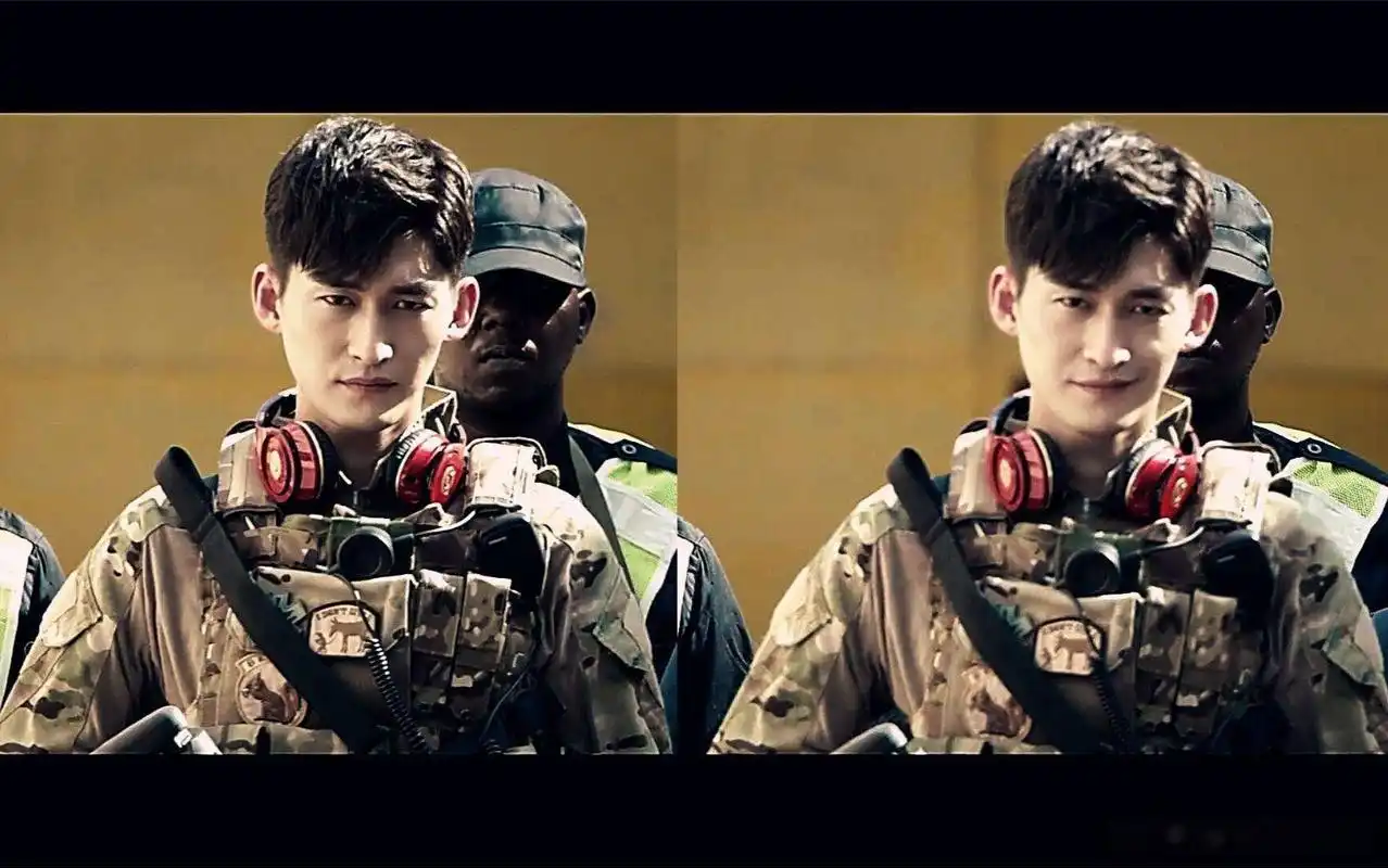 在《战狼2》中穿军装的张翰,真的是帅呆了;身材也好棒呀!