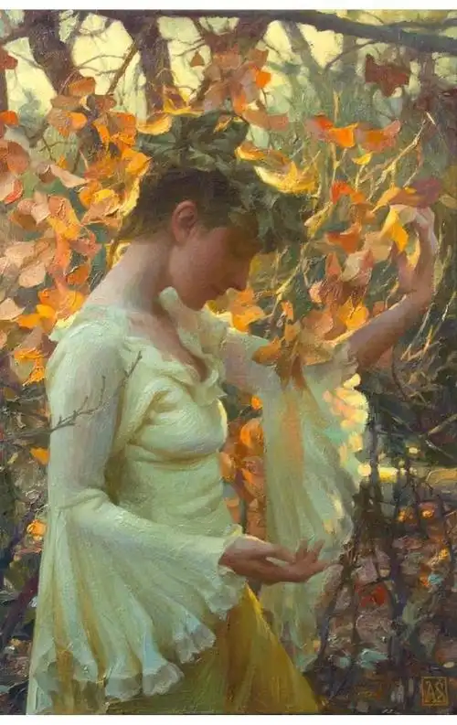 神秘又充满活力色彩的女性人物油画adriennestein