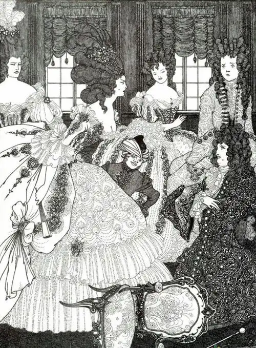 插画大师比亚兹莱的黑白色插画,创作的每幅画都有自己的故事