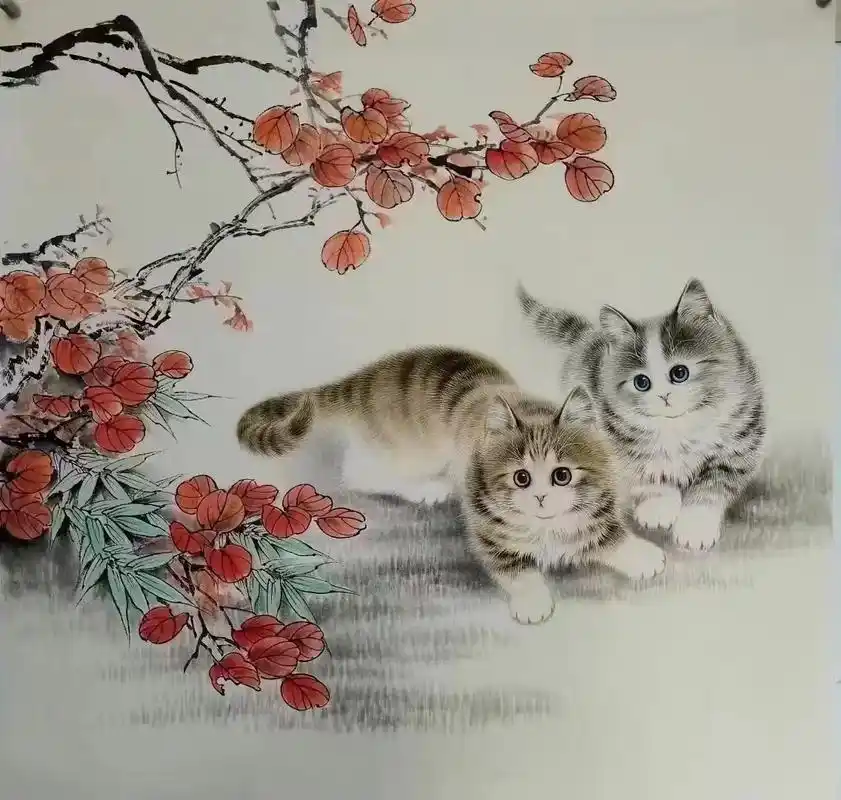 画猫名家秦文轩老师作品,可爱的猫咪.画家秦文轩,原名秦江武, - 抖音