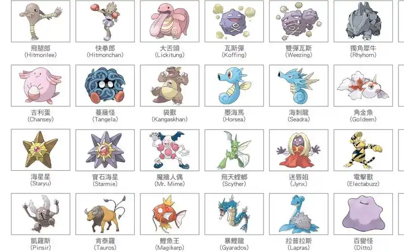 初代宝可梦图鉴拼图记录