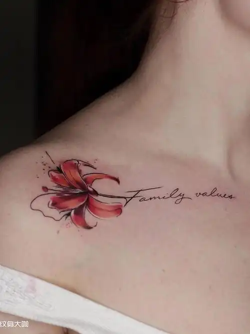 锁骨_纹身图案手稿图片_极一龙的纹身作品集