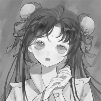 二次元黑白动漫闺蜜头像一对