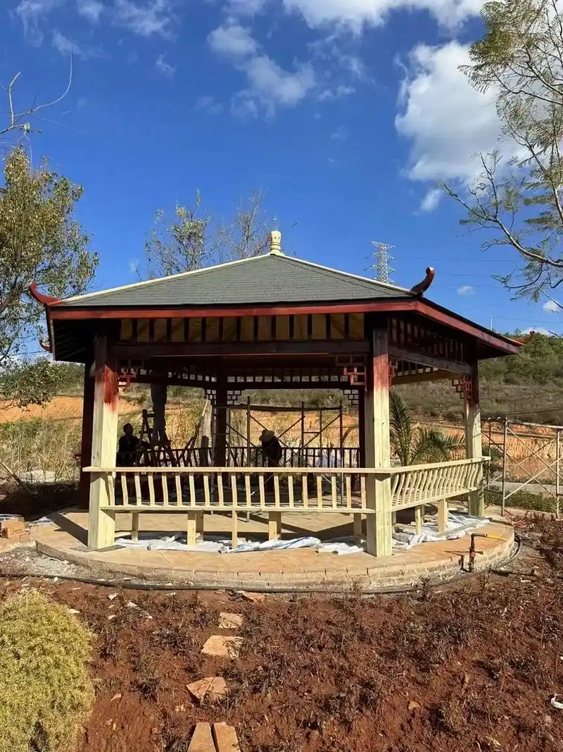 防腐木凉亭 定制定做 量尺设计  适用于庭院景观 公园景区等 哈尔滨