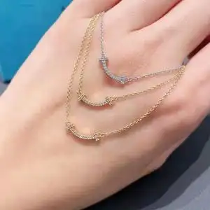 代购tiffany/蒂芙尼微笑项链 18k玫瑰金 smile 笑脸 女士锁骨链