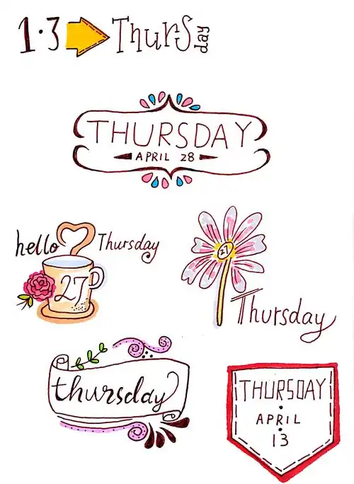 手帐花边素材|花样字体和小插图