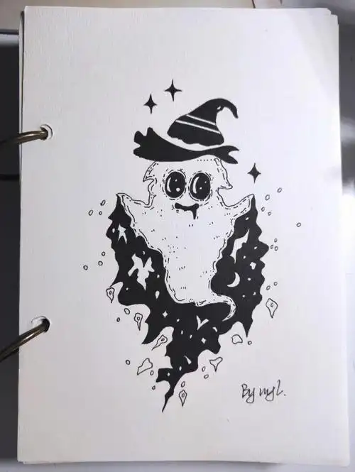 手绘黑白画临摹006100