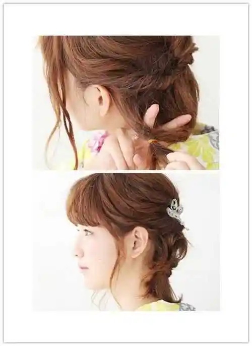 一分钟甜美公主头编发扎发diy教程(3)