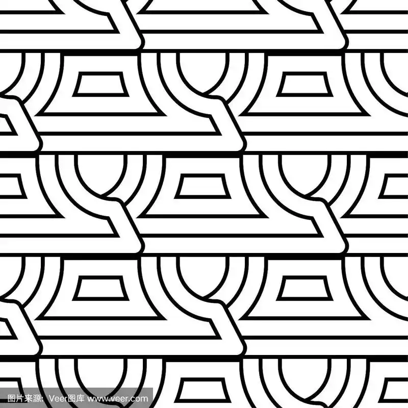 几何形状,四方连续纹样,黑白图片,装饰品,形状