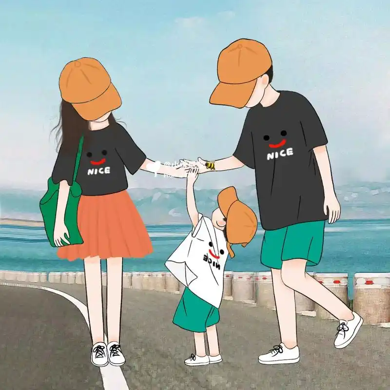 一家三口亲子头像(男宝) 不要求孩子做班里成绩最好的,因为孩子也从未