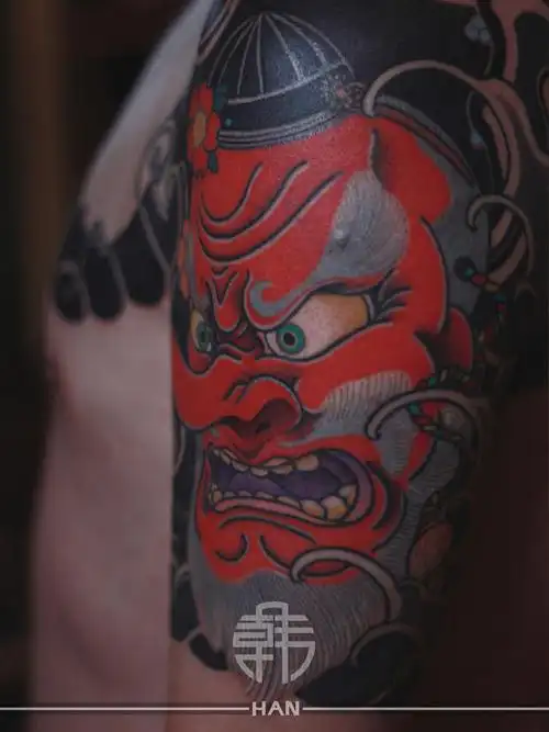 天狗半胛_纹身图案手稿图片_十五的纹身作品集