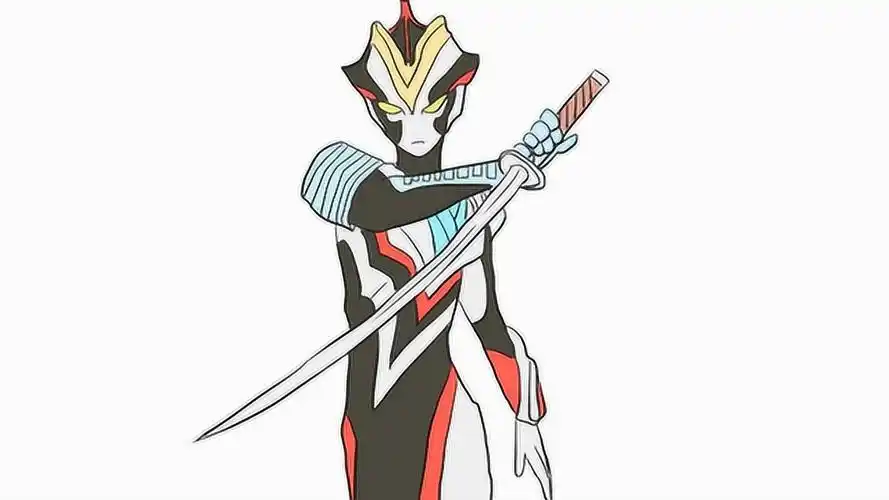 帅气的罗布奥特曼儿童卡通简笔画