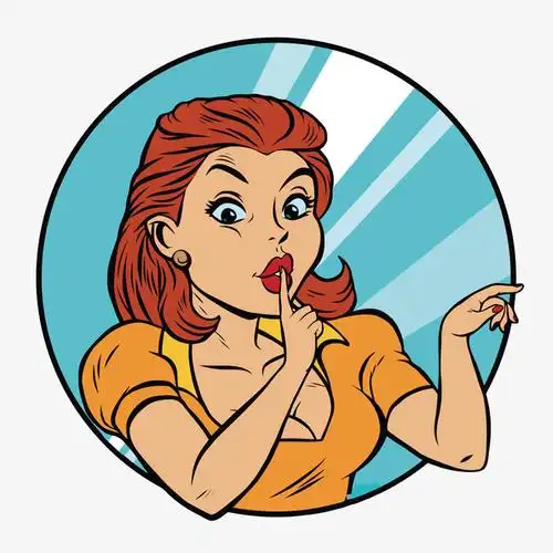 矢量做禁声动作的女人