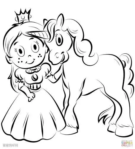 简笔画公主和独角兽独角兽和公主简笔画图片公主骑独角兽简笔画图片