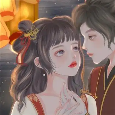 有着新年氛围的红底高调情侣头像