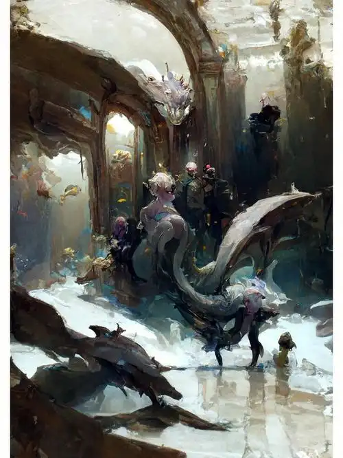 ai人工智能绘画梦中的游龙