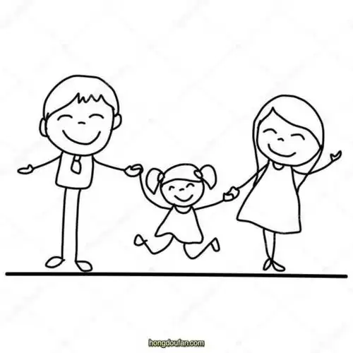 简笔画一家三口,一家三口简笔画怎么画(13张爸爸妈妈爷爷奶奶弟弟妹妹