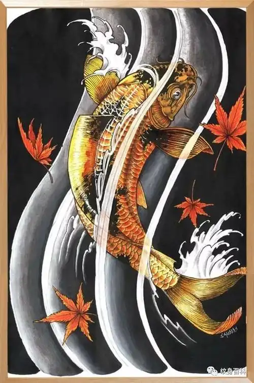 适合纹在大臂的鲤鱼手稿推荐 - 纹身集市