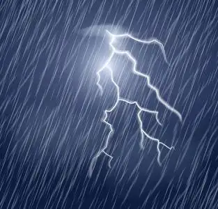 闪电和雨图片