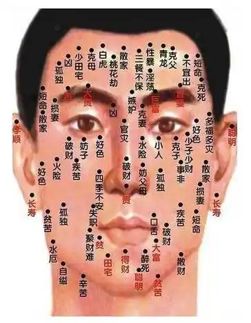 面相痣正确图解男 面相痣的图片大全