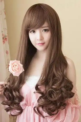 假发女长卷发女士发型韩国大波浪斜刘海长发可爱气质蓬松假头发