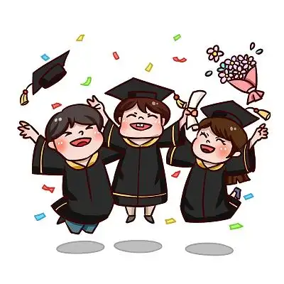 手绘卡通毕业季毕业生原创人物素材