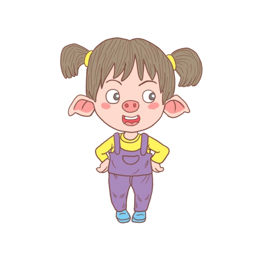 猪年2019年卡通手绘猪小妹