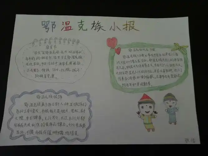 一年级四班怒族手抄报展示