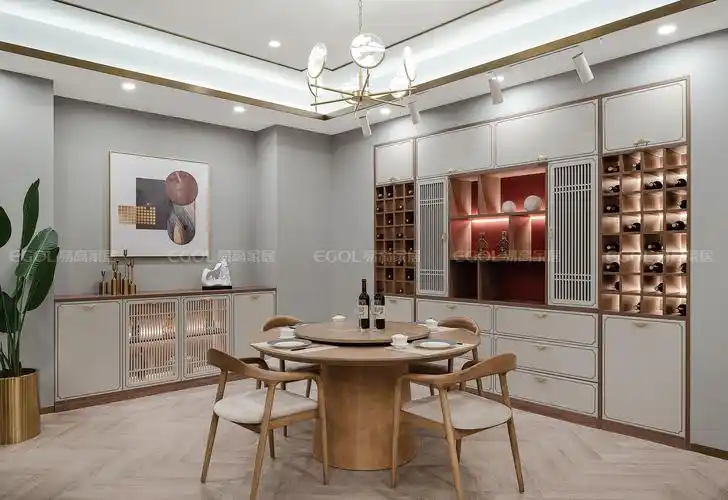 易高餐厅餐边柜定制 餐边柜酒柜一体化设计