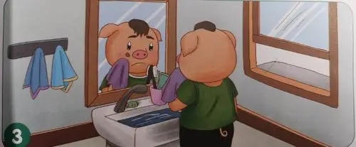 《小猪照镜子》故事提示:为什么小猪照了镜子,还是一只脏小猪?