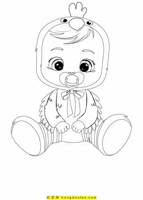12张可爱的小婴儿可爱宝宝卡通涂色简笔画!一起来给孩子们拍照片吧!