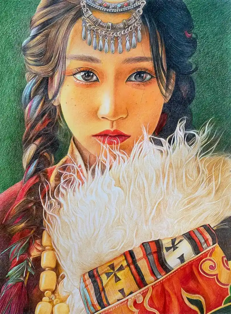 彩铅 #彩铅人物 #肖像画 #绘画过程 #一起学画画 - 抖音