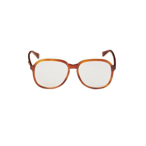 古驰gucci女款浅棕色眼镜框|55mm square optical glasses