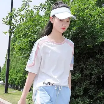 夏天穿的初高中学生青少年女生初中生短袖休闲套装女薄款少女装t恤