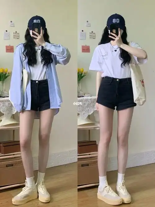 夏季韩系清爽穿搭白t77衬衣yyds