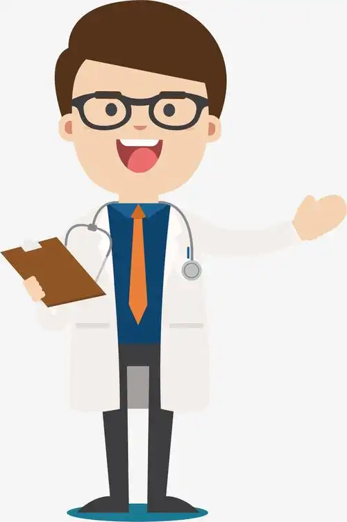 卡通男医生语言气泡背景矢量素材