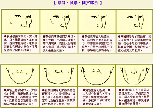 查字典星座网面分享脸廓解说