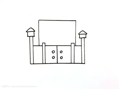 大门简笔画侧面