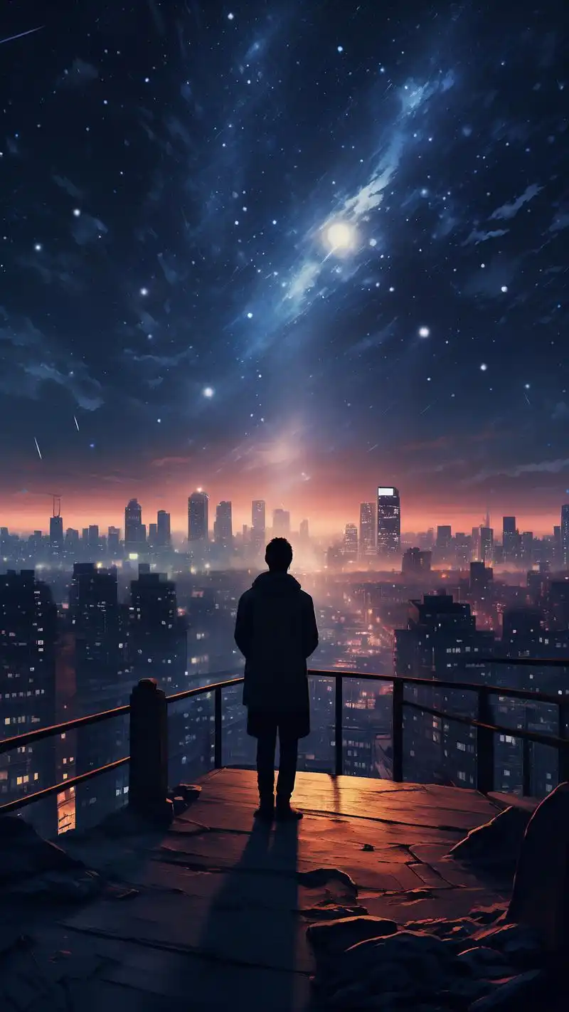 孤独星空夜,一人赏星时90 在寂静的夜晚,独自一人仰望星空,仿佛能与