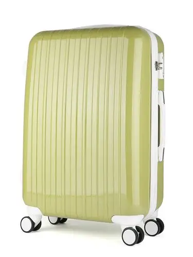 莱特堡20寸抹茶色竖条拉杆箱