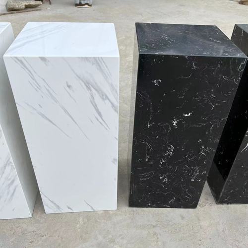 人造黑白根大理石底座摆台落地摆件酒店会所展示台样板房雕塑基座