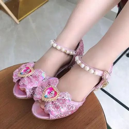 今年新款凉鞋女童有跟爱沙公主鞋夏款儿童高跟鞋宝贝网红炸街鞋子
