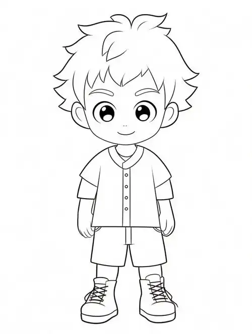 小男孩08 每日线稿分享 #画画的日常