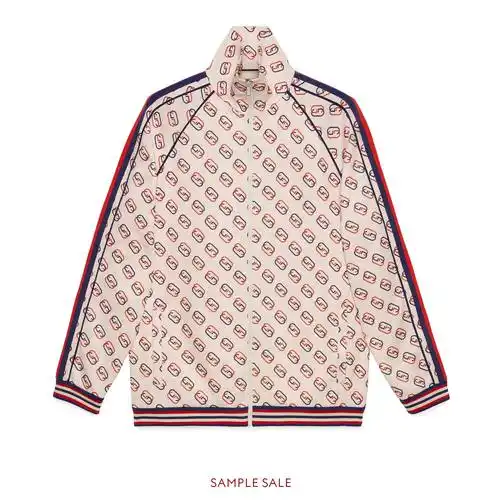 gucci 超大款印花弹力夹克 - 9744 white