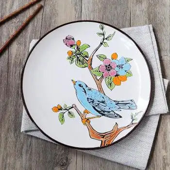 5英寸复古盘子个性西餐盘 创意特色 春晨